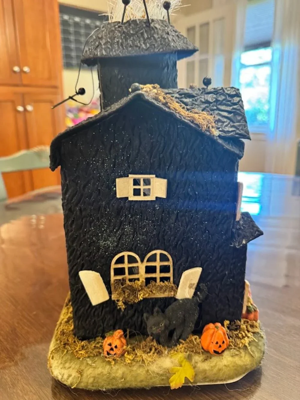 Fiber Optic Lighted Halloween Cardboard Haunted House